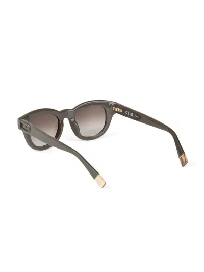 Furla Sfu986 Glossy Acetate Sunglasses In Gray