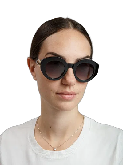 Furla Sfu987 Round-frame Acetate Sunglasses In Black