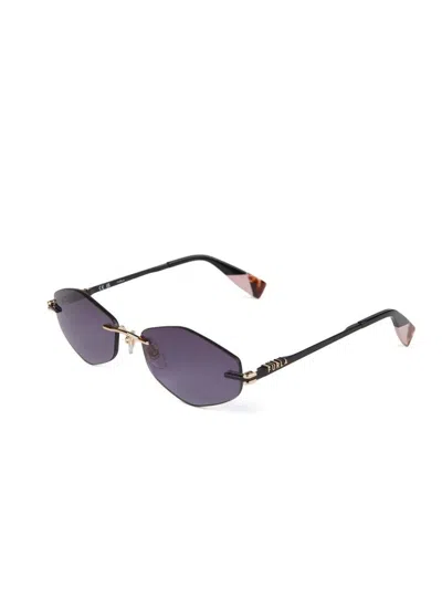 Furla Sfub28 Smoke Gradient Tinted Metal Sunglasses In Multi