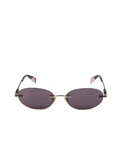 Furla Sfub29 Polished Metal Oval Sunglasses In Multi