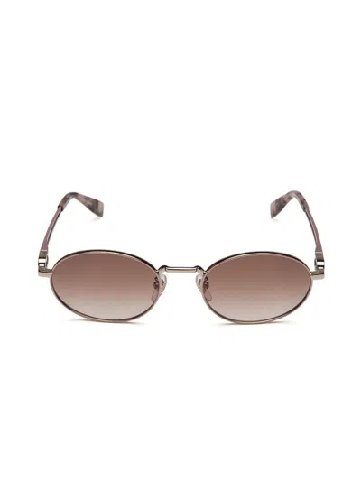 Furla Sfub30 Metal Oval Sunglasses In Brown