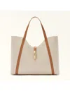 Furla Shopping Drop Xl In Canvas And Leather