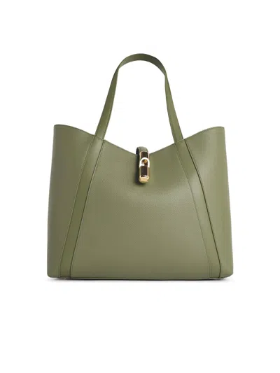 Furla 'shopping Goccia' Green Lear Bag
