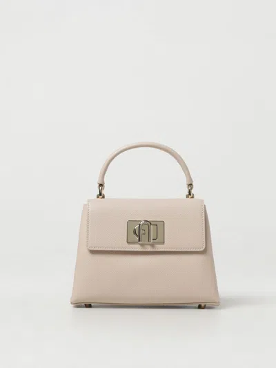 Furla 1927 Leather Tote Bag In Beige