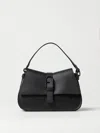 Furla Logo-plaque Leather Shoulder Bag In Black