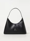 Furla Logo-plaque Leather Shoulder Bag In Black