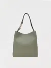 Furla Mini Nuvola Leather Bucket Bag In Green