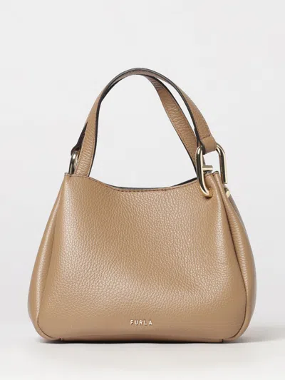Furla Shoulder Bag Woman Color Beige In Brown