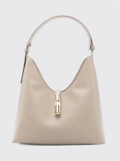 Furla Small Goccia Leather Tote Bag In Neutral
