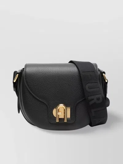 Furla Shoulder Bags With Adjustable Strap And Gold-tone Hardware In Black