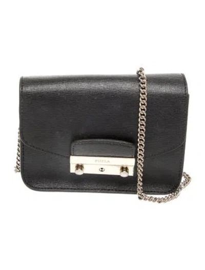 Pre-owned Furla Signature Crossbody Bag In Gray