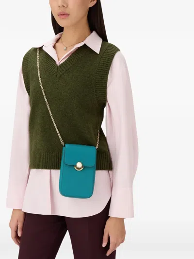 Furla Signature Sphere Vertical Crossbody In Blue