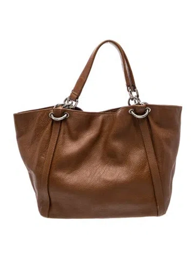Pre-owned Furla Signature Top Handle Bag In Brown