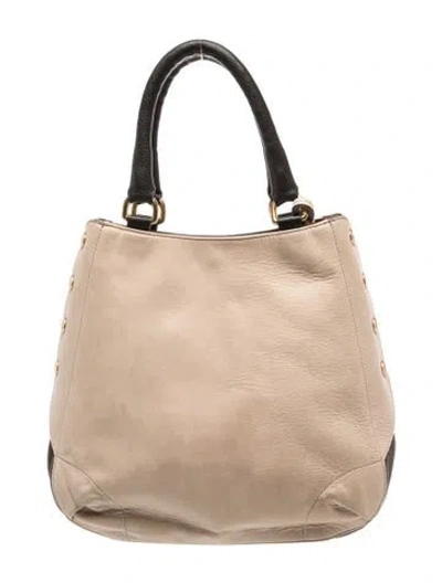Pre-owned Furla Signature Top Handle Bag In Neutrals