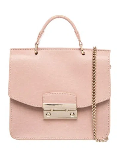 Pre-owned Furla Signature Top Handle Bag In Purple