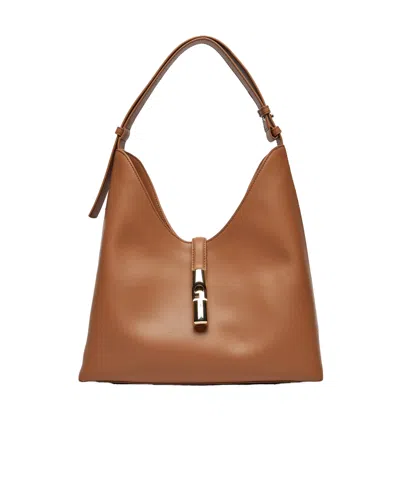 Furla Logo-plaque Tote Bag In Brown