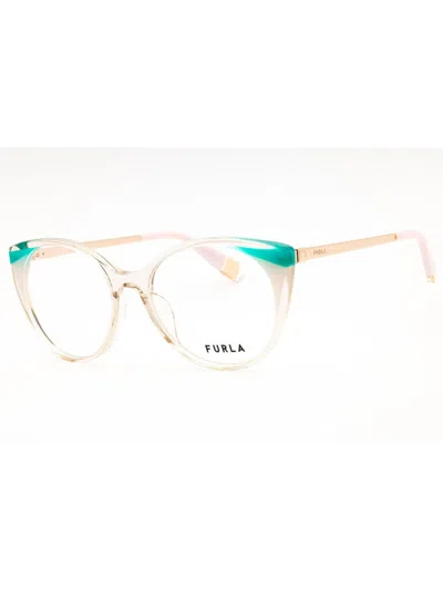 Furla Sleek Round Acetate Eyeglasses For Women In Metallic