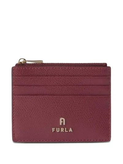 Furla Small Camelia Card Holder In Burgundy
