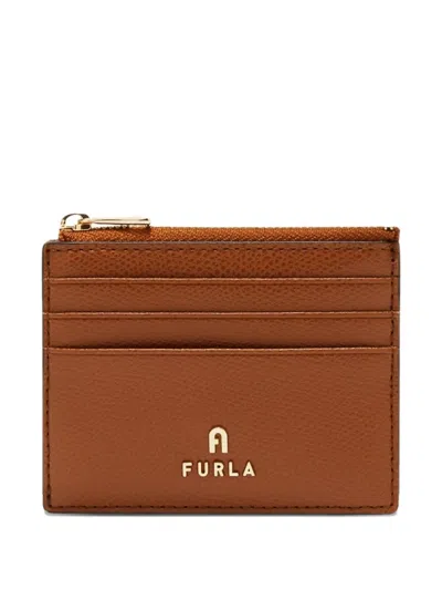 Furla Small Camelia Logo-detail Wallet In Brown