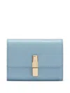 Furla Small Compact Leather Wallet In Blue