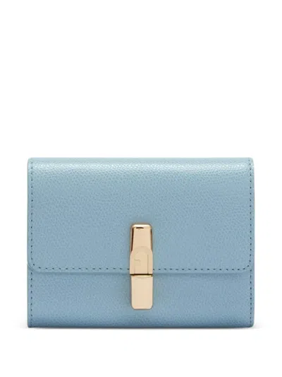 Furla Small Compact Leather Wallet In Blue