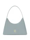 Furla Small Diamante Curved-top Leather Shoulder Bag In Blue