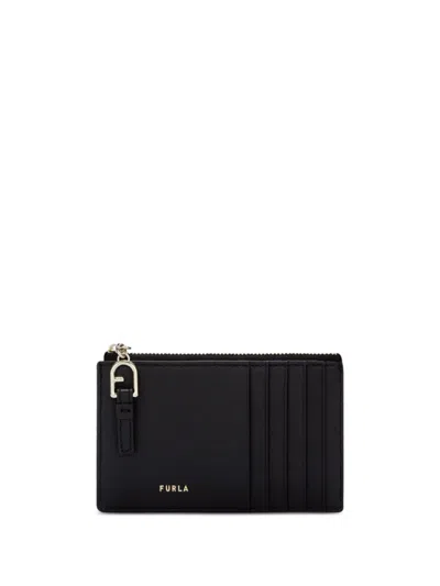 Furla Small Flow Card Holder In Black