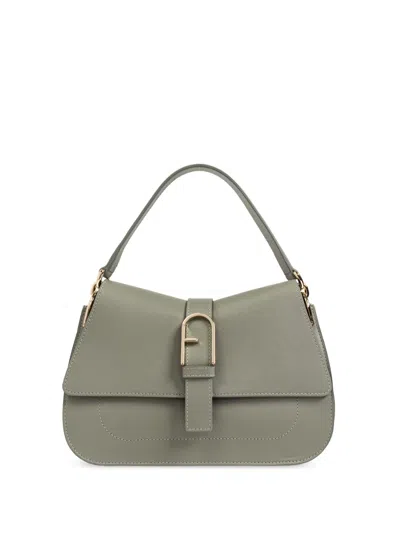 Furla Logo-buckle Tote Bag In Green