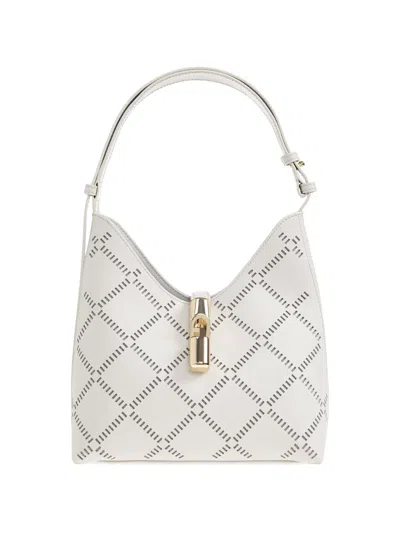Furla Small Goccia Cutout Lock Tote Bag In White