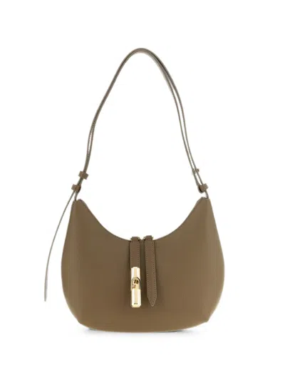 Furla Small Goccia Leather Shoulder Bag In Brown