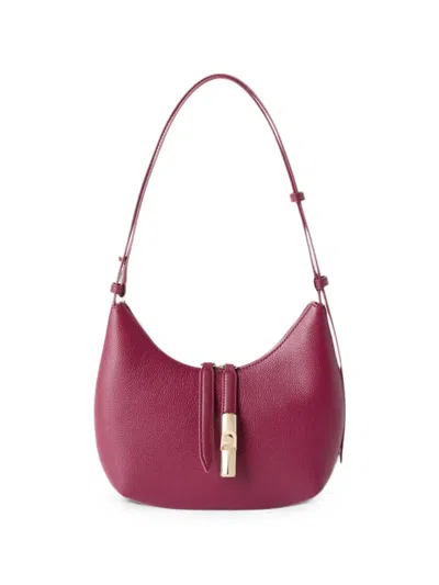 Furla Small Goccia Leather Shoulder Bag In Purple