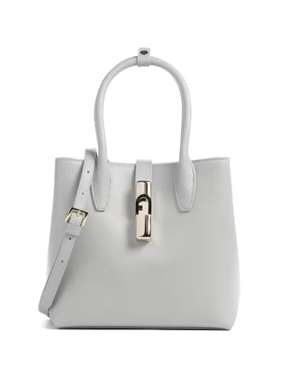 Furla Small Goccia Tote Bag In Gray
