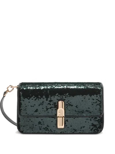Furla Small Iride Sequin Cross Body Bag In Green