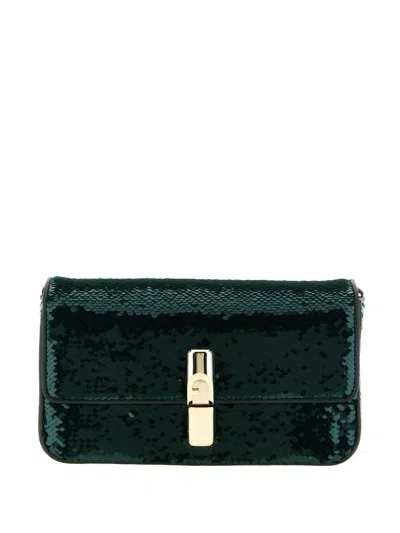 Furla Small Iride Sequined Flap Cross-body Bag In Green