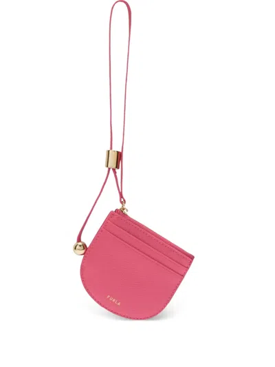 Furla Small Laura Logo-printed Card Holder In Pink