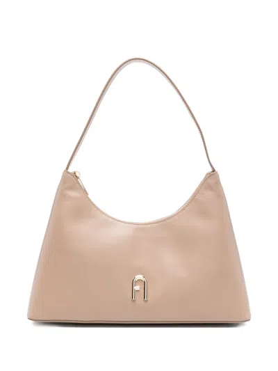 Furla Small Logo-plaque Shoulder Bag In Neutral