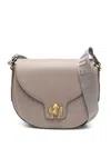 Furla Logo Plque Foldover-top Shoulder Bag In Gray