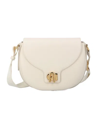 Furla Small Lotus Cross Body Bag In White