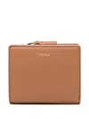 Furla Small Nuvola Compact Leather Wallet In Brown