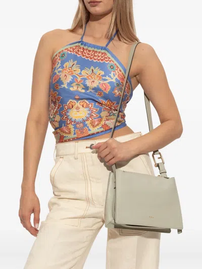 Furla Small Nuvola Panna Leather Crossbody Bag In Gray