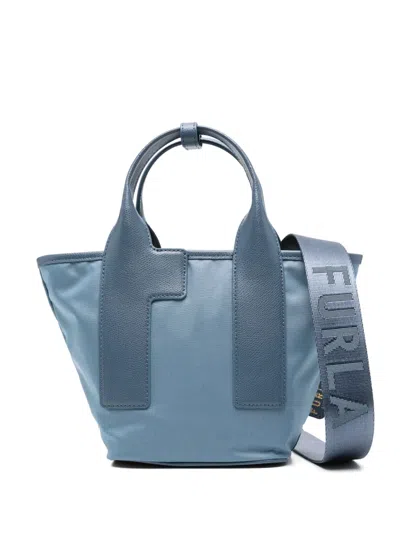 Furla Small Piuma Tote Bag In Blue