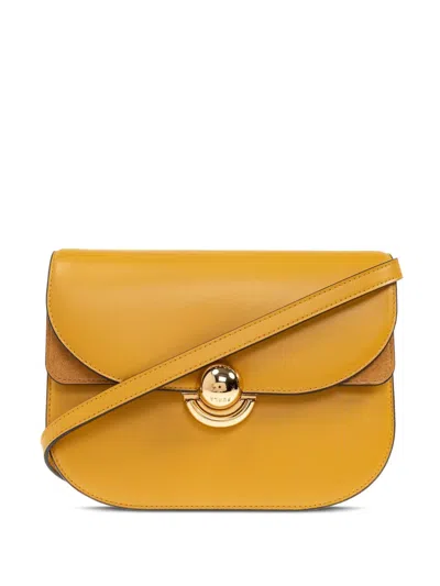 Furla Small Sfera Leather Crossbody Bag In Yellow