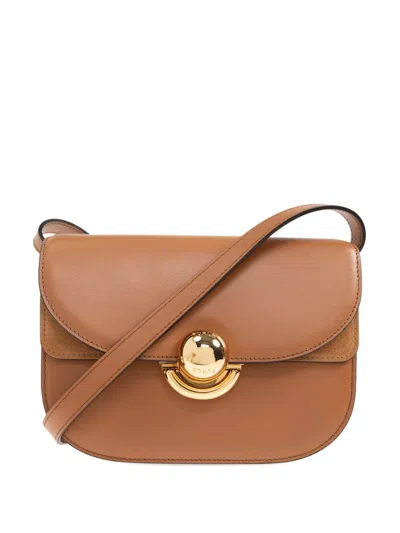 Furla Small Sfera Leather Shoulder Bag In Brown