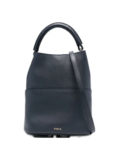 Furla Small Sfera Top-handle Bucket Bag In Blue