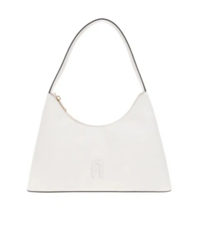 Furla Small Zip Shoulder Bag In White