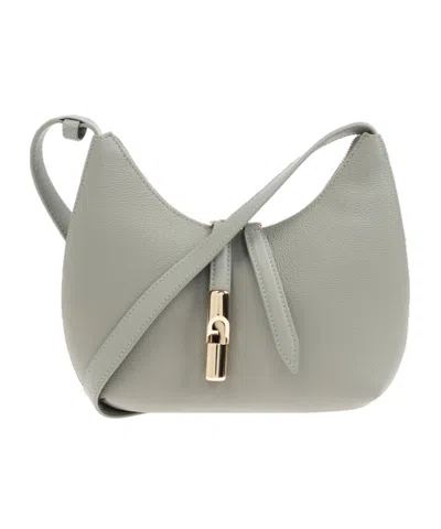 Furla Small Zippered Shoulder Bag In Gray
