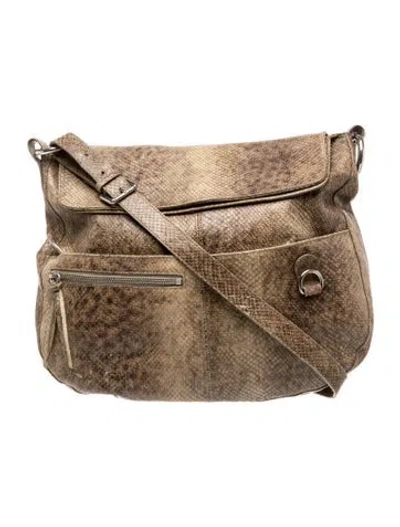 Pre-owned Furla Snakeskin Crossbody Bag In Brown