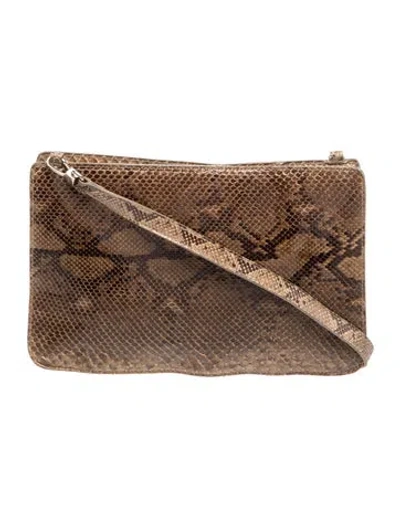 Pre-owned Furla Snakeskin Shoulder Bag In Brown