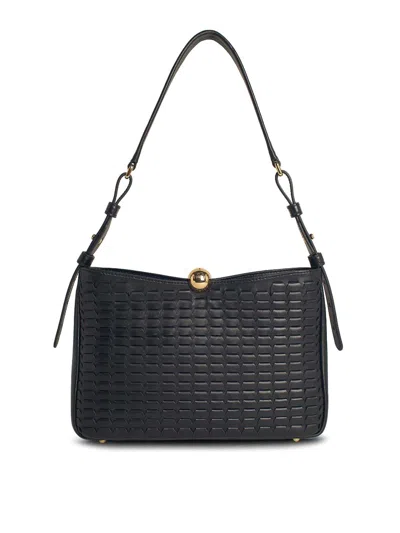Furla Soft Medium Black Leather Crossbody Bag