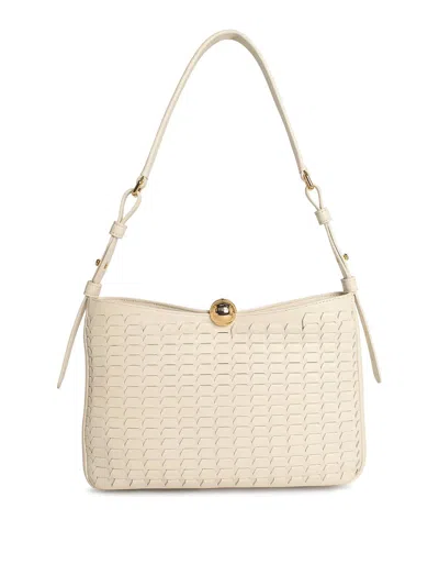 Furla Soft Medium Crossbody Bag In Cream Leather In White